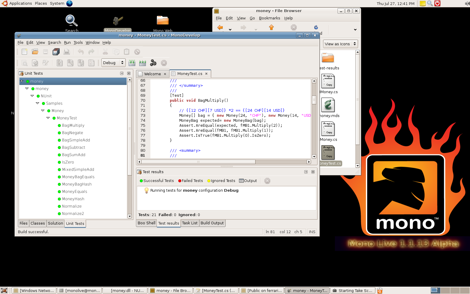 Running NUnit tests using MonoDevelop